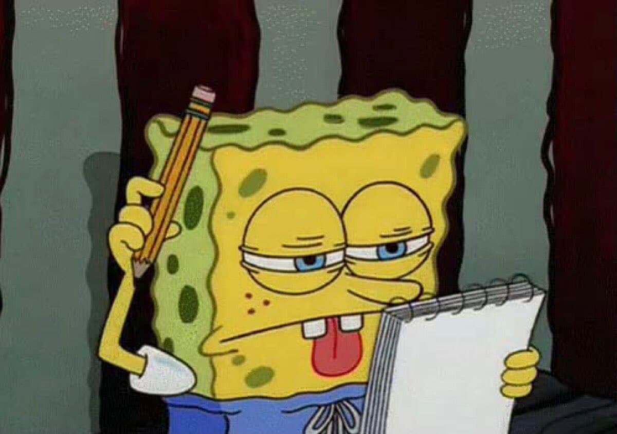 Spongebob thinking
